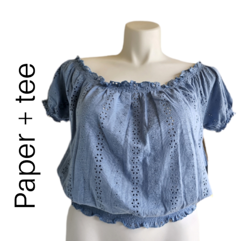 Paper + tee eyelett plus size blouse / top NWT! Size 1X